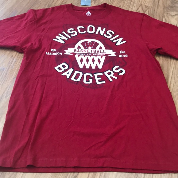 adidas Other - Adidas Wisconsin Badgers NWT Tee Shirt Size Large
